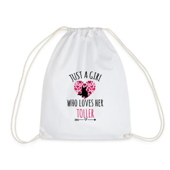 Nova Scotia Duck Tolling Retriever Toller Dog - Drawstring Bag - white - Front