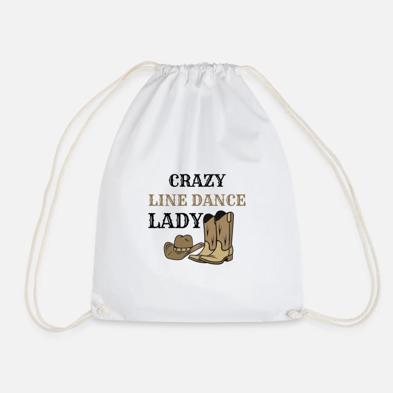 Line Dance Lady Dancer Line Dancing Line Dancer - Drawstring Bag - white