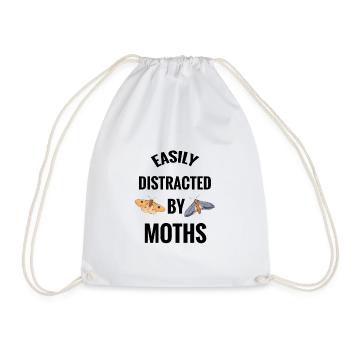 Distracted by moths moth lovers insect love - Drawstring Bag - white - Front