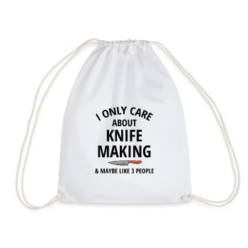 Knife Makers Gift Cutlery Knife Making - Drawstring Bag - white - Front
