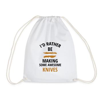 Knife Makers Gift Cutlery Knife Making - Drawstring Bag - white - Front