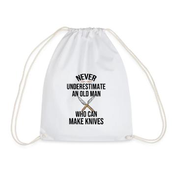 Couteau à couteaux papa cadeau couteau - Sac de sport léger - blanc - Devant