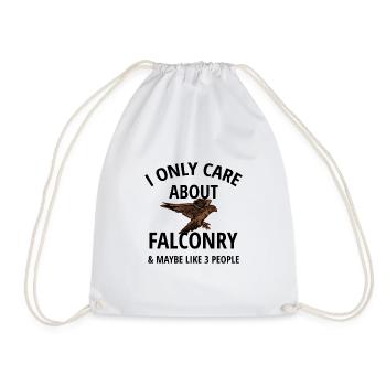 Funny falconry gift falconry falcon lover - Drawstring Bag - white - Front