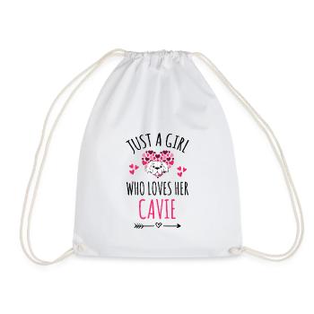 Cavie Girls | Cavalier King Charles Spaniel - Drawstring Bag - white - Front