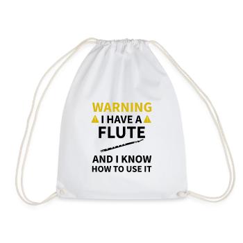 Joueur de flûte cadeau | Flûte Fanfare Flûtiste - Sac de sport léger - blanc - Devant