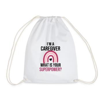 Aide-soignante cadeau femmes | Aide aux personnes âgées - Sac de sport léger - blanc - Devant