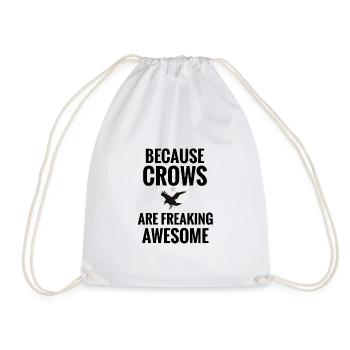 Crow gift for crow lover raven bird raven - Drawstring Bag - white - Front