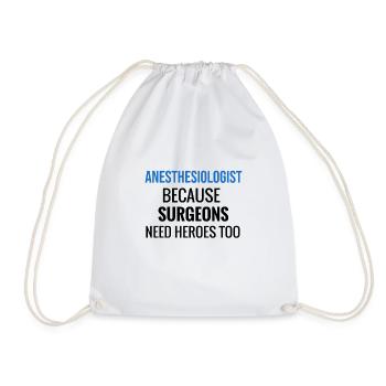 Anesthesiologist Gift | Anesthesiology Anesthesia - Drawstring Bag - white - Front