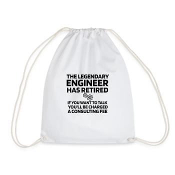 Engineer Retirement Retirement Gift Funny - Drawstring Bag - white - Front