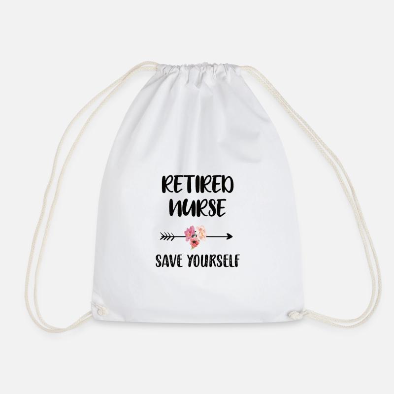 Retired nurse retirement gift - Drawstring Bag - white