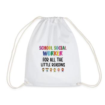 School Social Worker Social Work Social Work - Drawstring Bag - white - Front