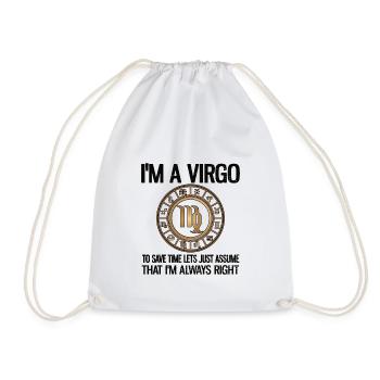 Virgo Zodiac Sign Horoscope Zodiac Sign - Drawstring Bag - white - Front