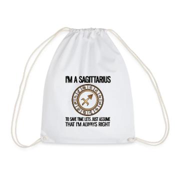 Sagittarius zodiac sign horoscope zodiac sign - Drawstring Bag - white - Front