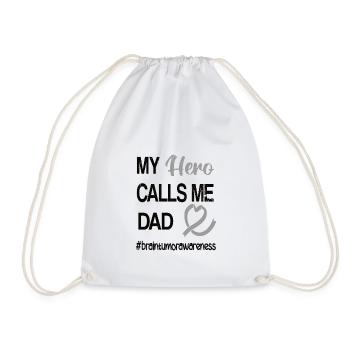 Brain tumor fighter dad brain tumor survivor - Drawstring Bag - white - Front