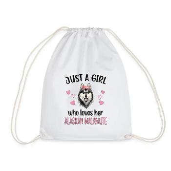 Alaskan Malamute Girl Alaskan Malamute Mom - Drawstring Bag - white - Front