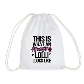 Lolli Oma Muttertag Geschenk Lolli Großmutter - Turnbeutel - Weiß - Vorne