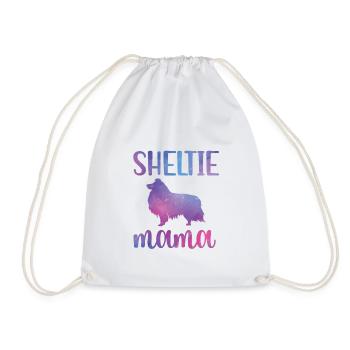 Sheltie Mama Shetland Sheepdog Dog Owner - Drawstring Bag - white - Front