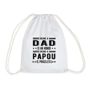 Meilleur Papou Papou Papou Fête des Pères Papou grand-père - Sac de sport léger - blanc - Devant