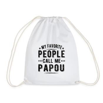 Meilleur Papou Papou Papou Fête des Pères Papou grand-père - Sac de sport léger - blanc - Devant