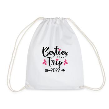Besties Trip 2022 BFF Best Friends Holiday - Drawstring Bag - white - Front