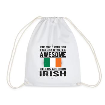 Irish Ireland Flag Irish origin Roots Ireland - Drawstring Bag - white - Front