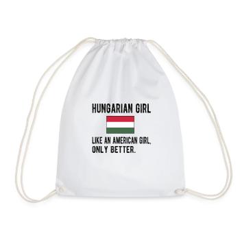 Proud Hungarian Hungary Flag Hungarian roots - Drawstring Bag - white - Front