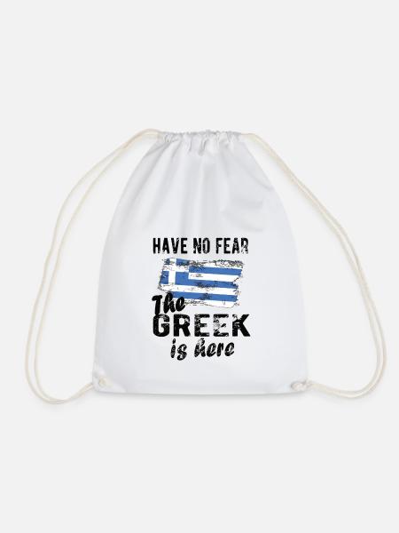 Greek Greece Origin Greek flag - Drawstring Bag - white