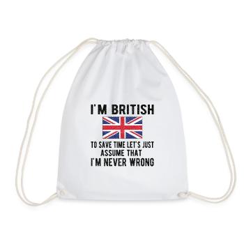 Brite Großbritannien Herkunft Britische Flagge - Turnbeutel - Weiß - Vorne