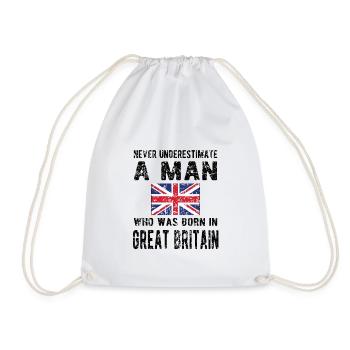 British Great Britain Origin British flag - Drawstring Bag - white - Front
