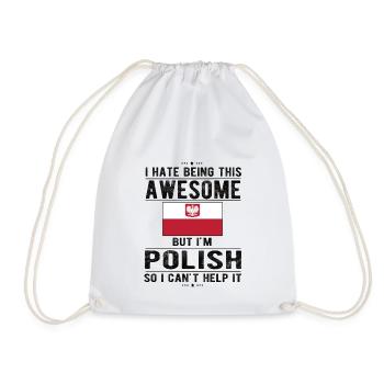 Pole Pologne Drapeau Origine polonaise Racines Pologne - Sac de sport léger - blanc - Devant