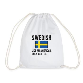 Suédois Suède Drapeau Origine suédoise - Sac de sport léger - blanc - Devant