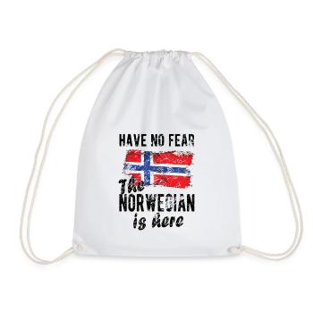 Norwegian Norway Origin Norwegian flag - Drawstring Bag - white - Front