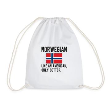 Norwegian Norway flag Norwegian origin - Drawstring Bag - white - Front