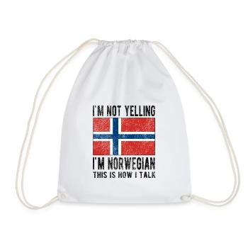 Norwegian Norway Origin Norwegian flag - Drawstring Bag - white - Front