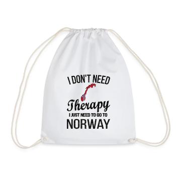 Norwegian Norway origin Norwegian flag - Drawstring Bag - white - Front