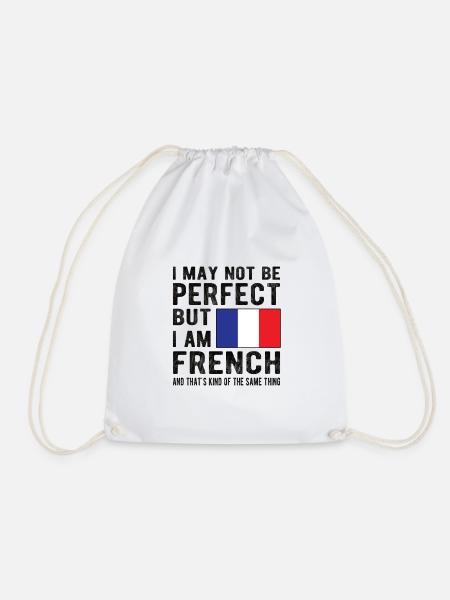 French France Flag French origin - Drawstring Bag - white