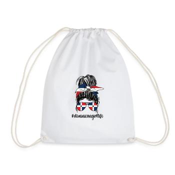 Dominican Dominican Republic Flag - Drawstring Bag - white - Front