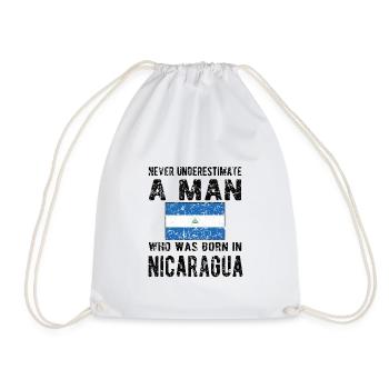 Proud Nicaraguan Flag Nicaragua Origin - Drawstring Bag - white - Front