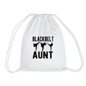 Ceinture noire tante de karaté fière tante de karaté - Sac de sport léger - blanc - Devant