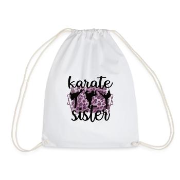 Cadeau de soeur de karaté fier de soeur de karaté - Sac de sport léger - blanc - Devant