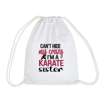 Cadeau de soeur de karaté fier de soeur de karaté - Sac de sport léger - blanc - Devant