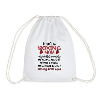 Boxing Mom Proud Boxing Mom From Boxer Mom Gift - Drawstring Bag - white - Front