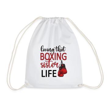 Boxe Sœur Fière Boxe Sœur Boxer Cadeau - Sac de sport léger - blanc - Devant
