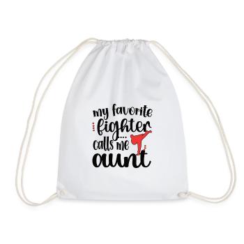 Taekwondo Aunt Proud Taekwondo Aunt Gift - Drawstring Bag - white - Front