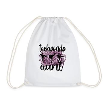 Proud Taekwondo Aunt Taekwondo Aunt Gift - Drawstring Bag - white - Front
