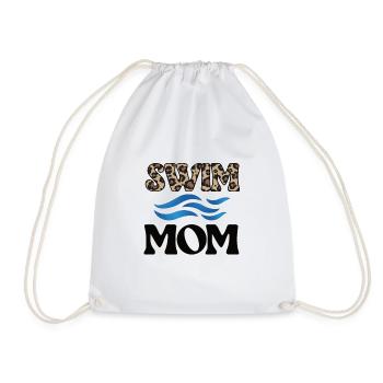 Schwimmmama Mutter Von Schwimmer Schwimm-Mama - Turnbeutel - Weiß - Vorne