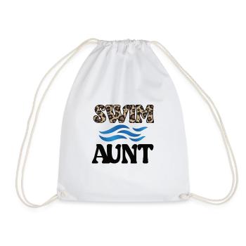 Best Swimming Aunt Aunt Swimmer Swimming Aunt - Drawstring Bag - white - Front