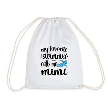 Proud Swimming Mimi Swimmer Mimi Grandma Gift - Drawstring Bag - white - Front