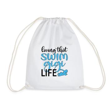 Proud Swimming Gigi Swimmer Gigi Grandma Gift - Drawstring Bag - white - Front
