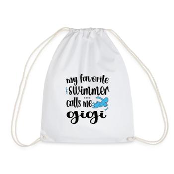 Proud Swimming Gigi Swimmer Gigi Grandma Gift - Drawstring Bag - white - Front